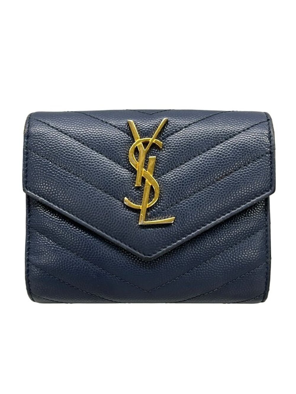 Saint Laurent Paris Navy Leather Wallet - Picture 1 of 9
